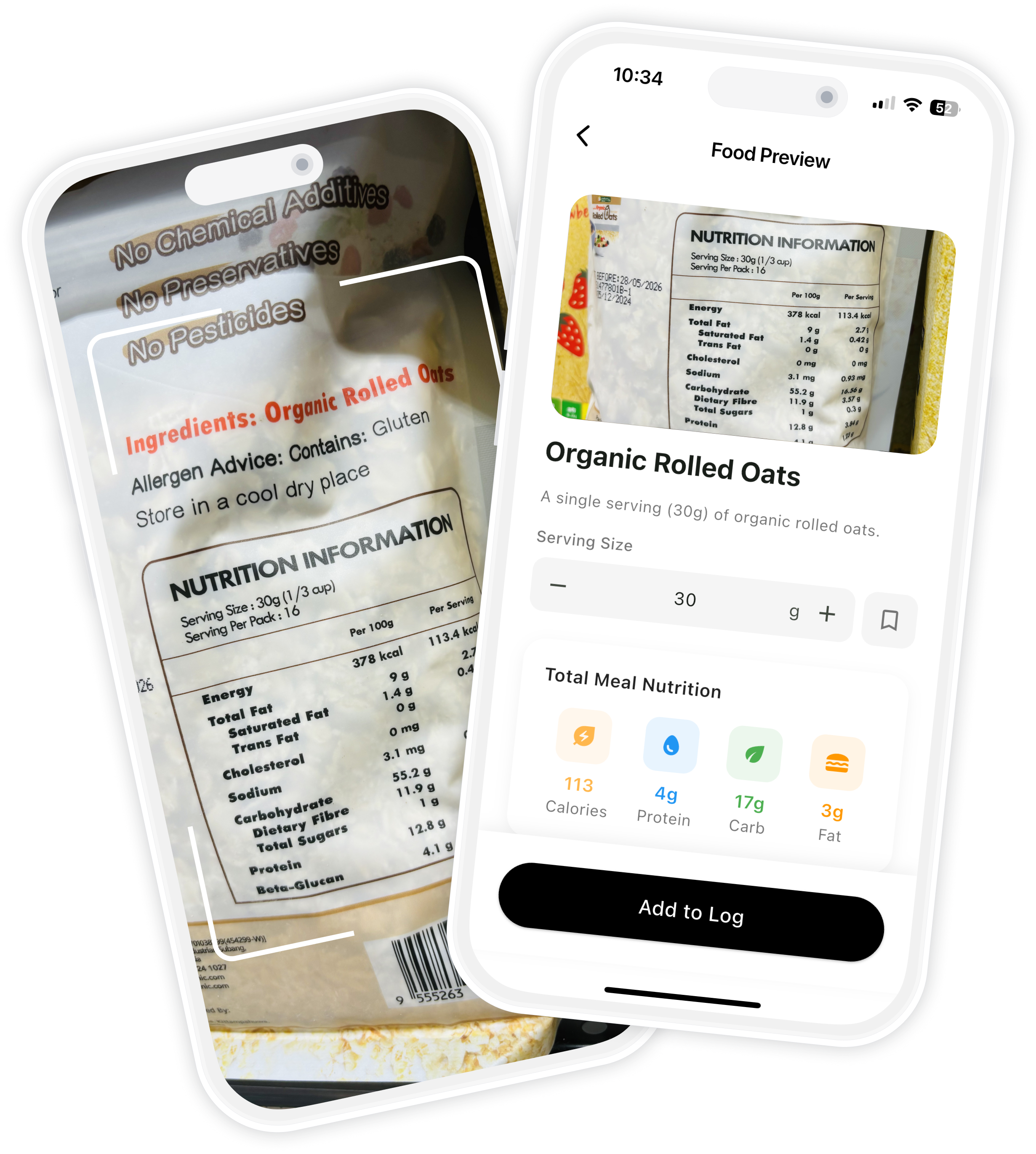 Nutrition Label Scanner - Smart Food Tracking App Hero Image